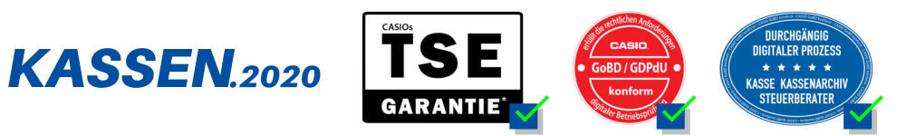 CASIO Registrierkasse zertifizierte technische Sicherheitseinrichtung TSE 2020 Kasse